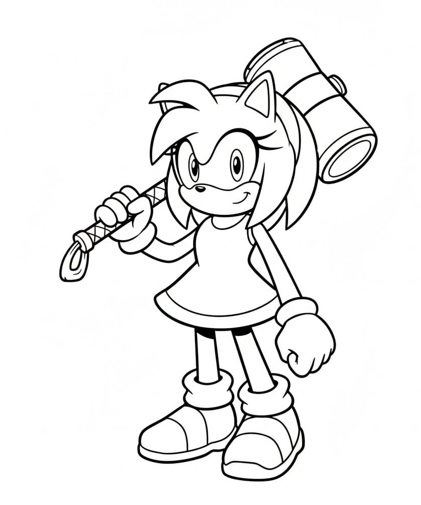 Amy Rose egyenesen áll