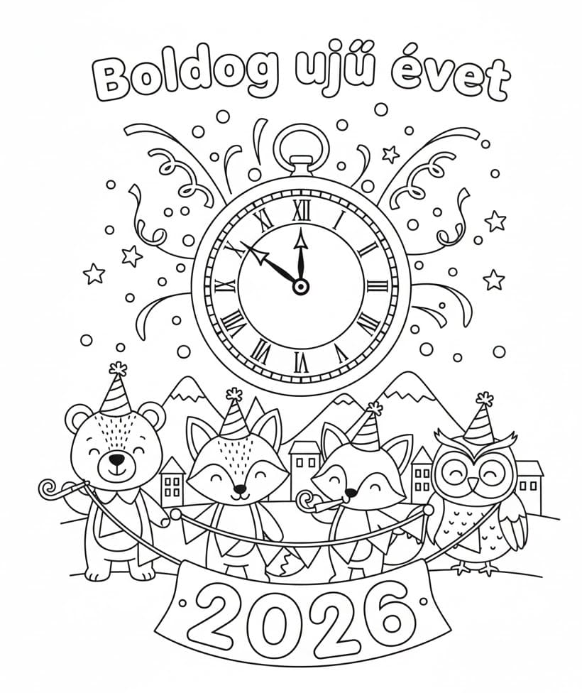 Boldog új évet nyomtatható ingyenes