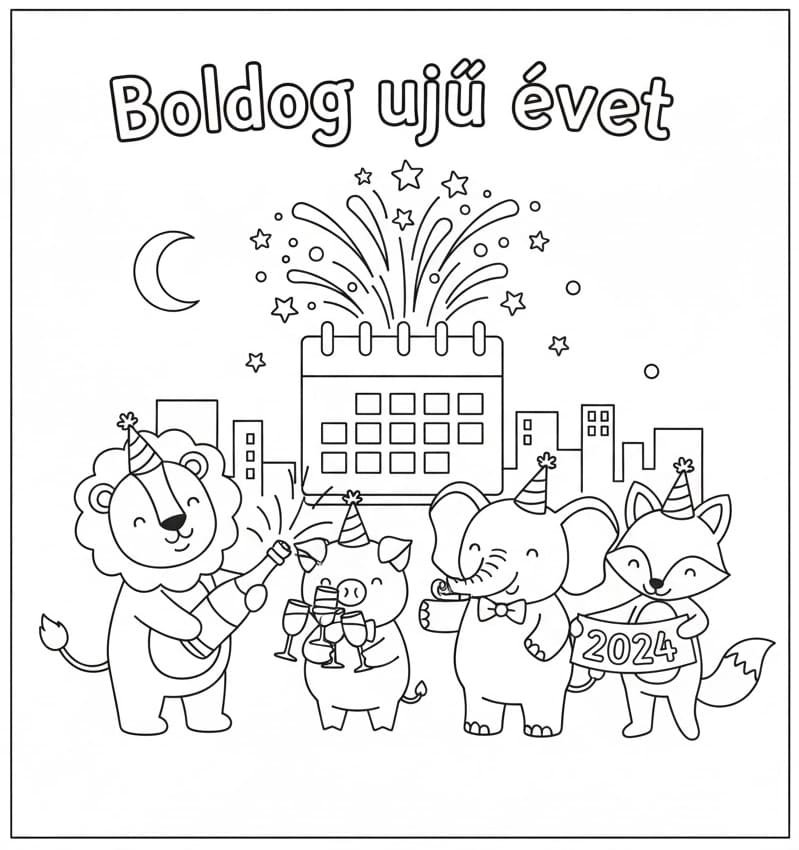 Boldog új évet nyomtatható