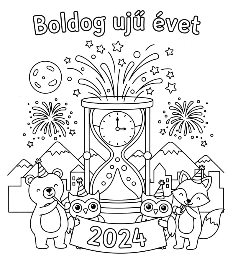 Boldog új évet nyomtatott