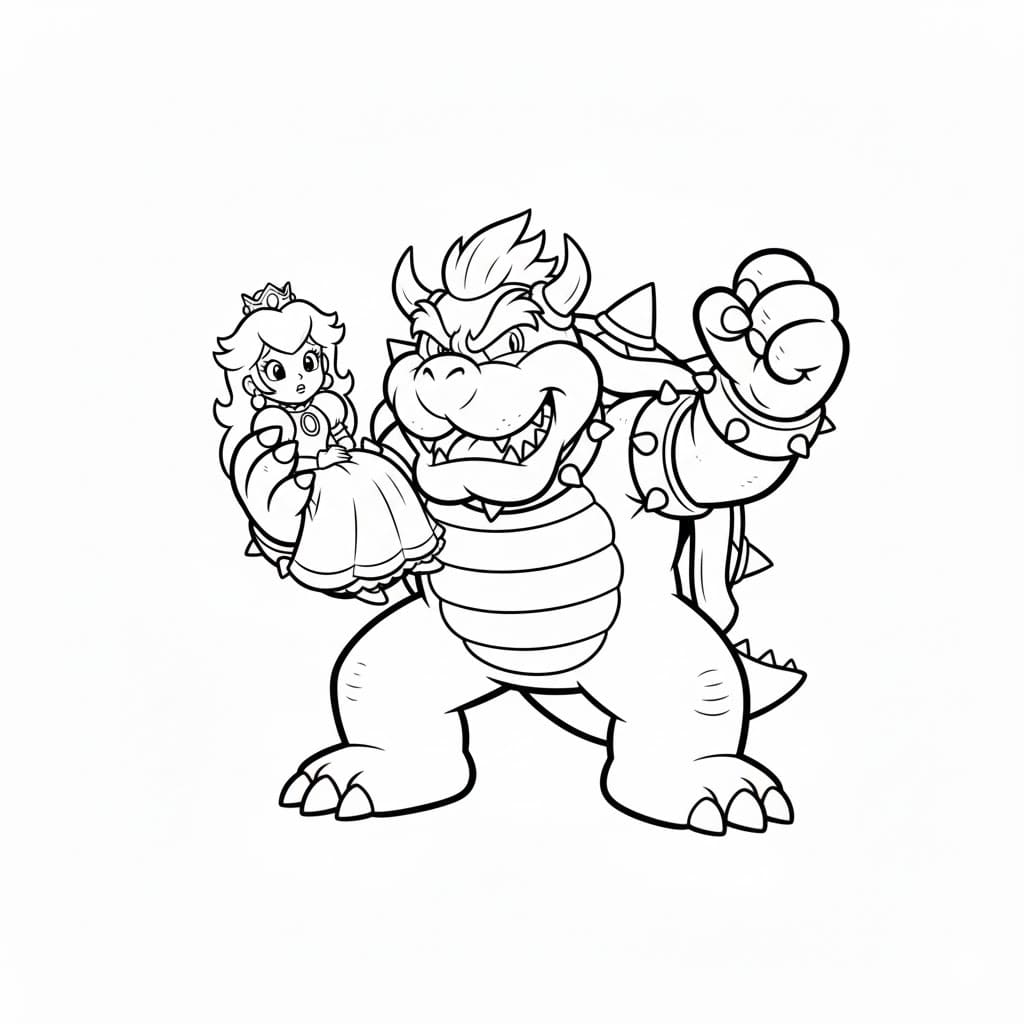 Bowser tartja Peach hercegnőt