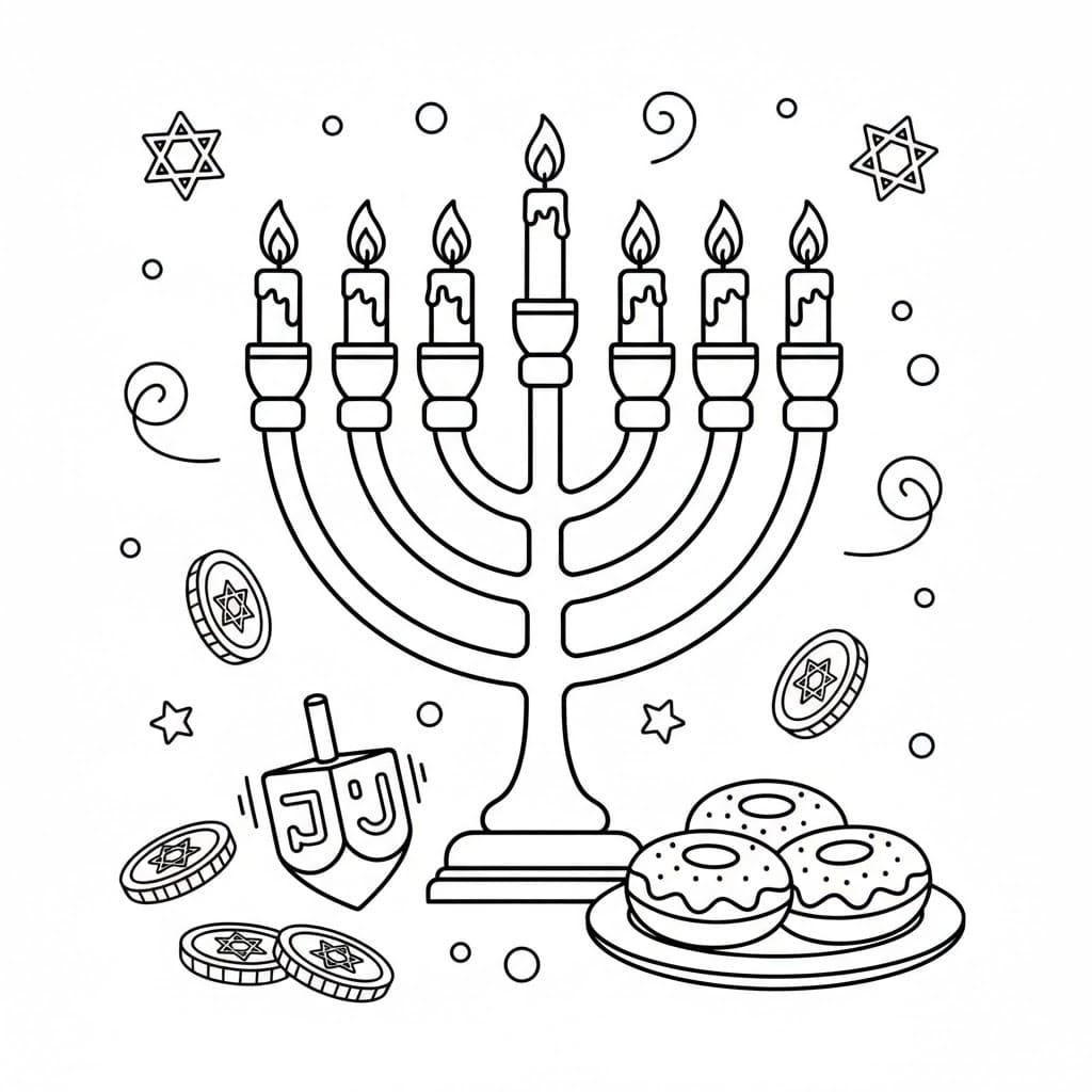 Hanuka nyomtatásra gyerekeknek