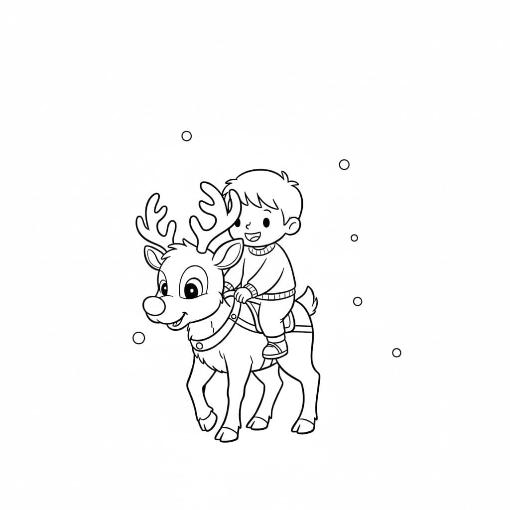 Rénszarvas a gyerekkel