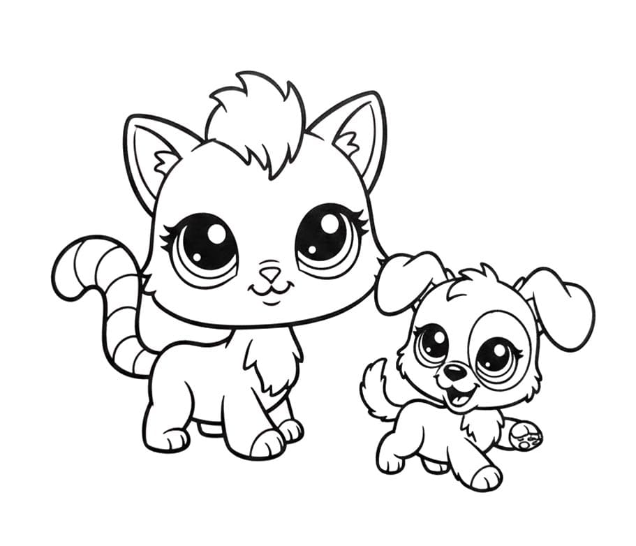 Littlest Pet Shop Cica és Kutyus