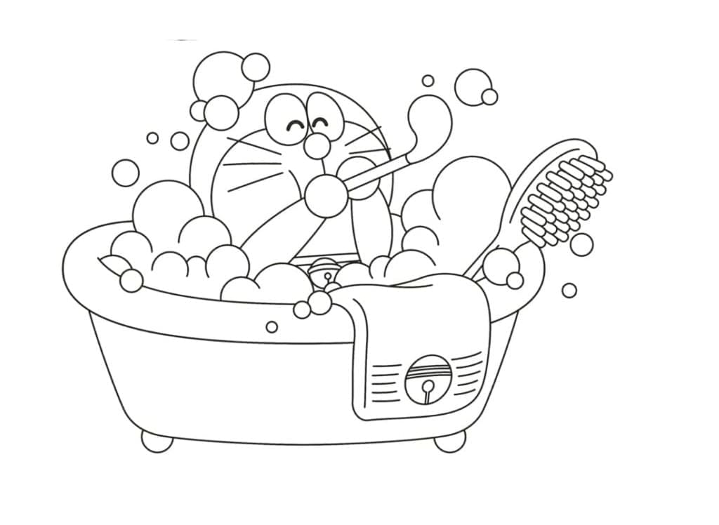 Doraemon a fürdőszobában