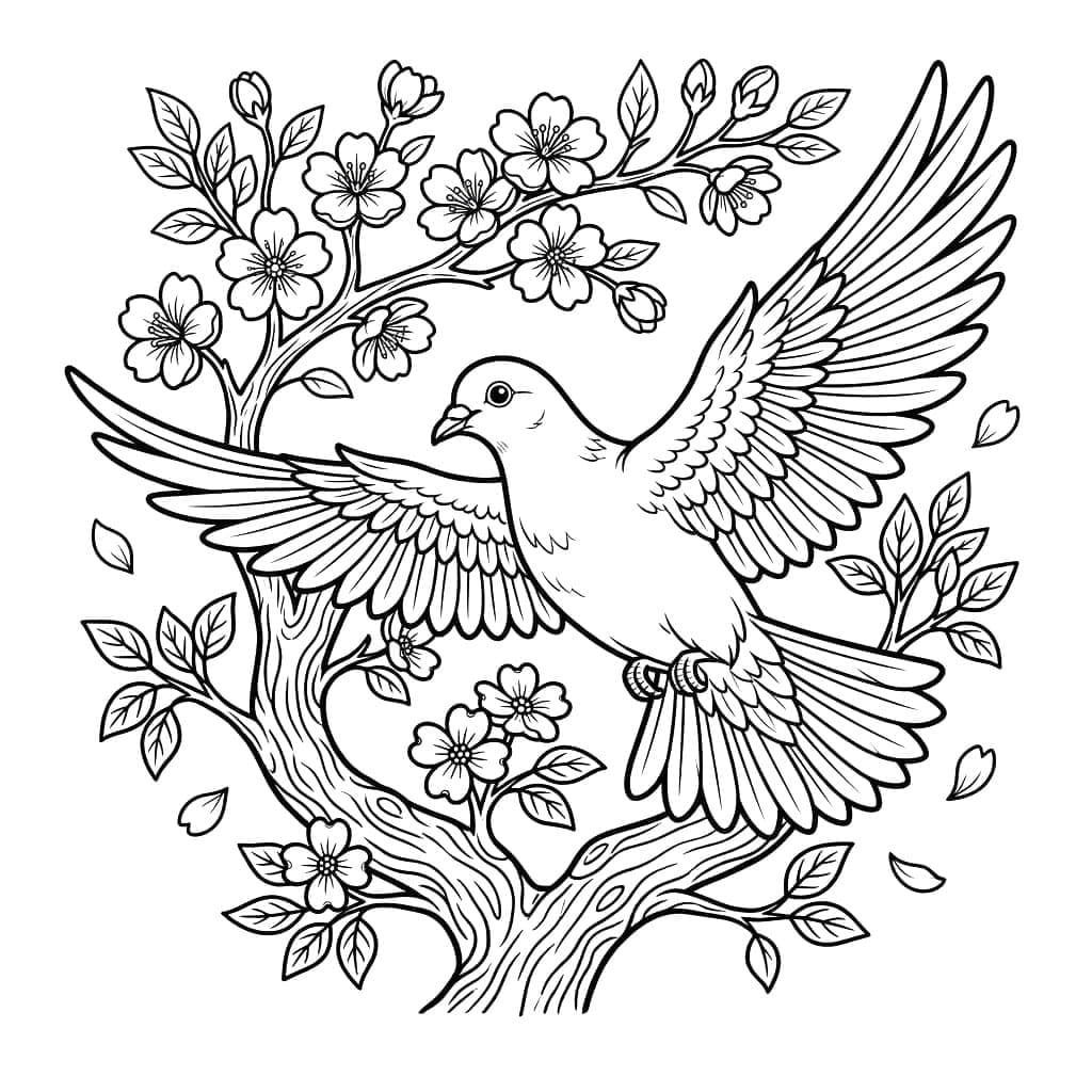 Galambok repülnek a virágok között