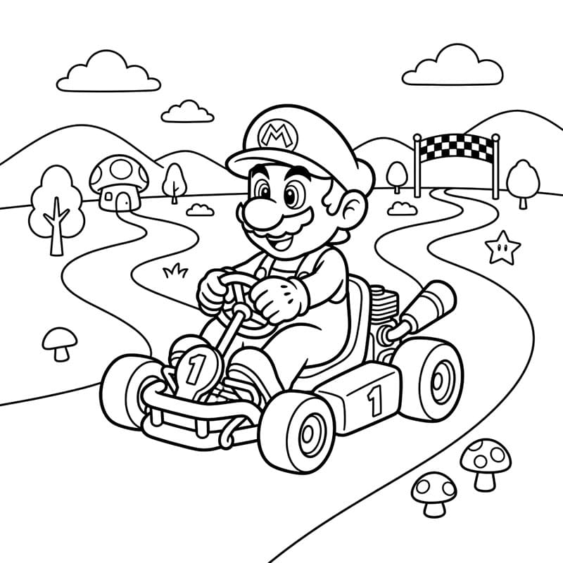 Aranyos nyomtatható Mario Kart