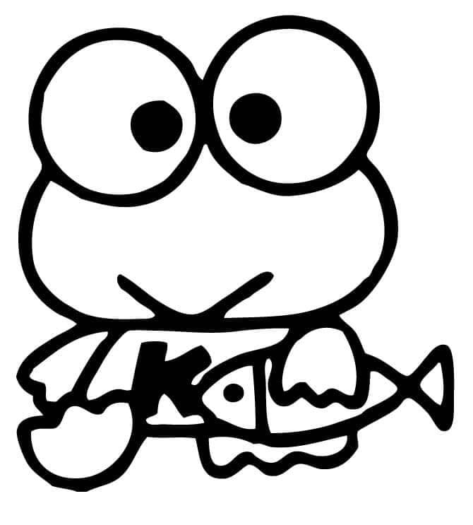 Bájos Keroppi egy hallal