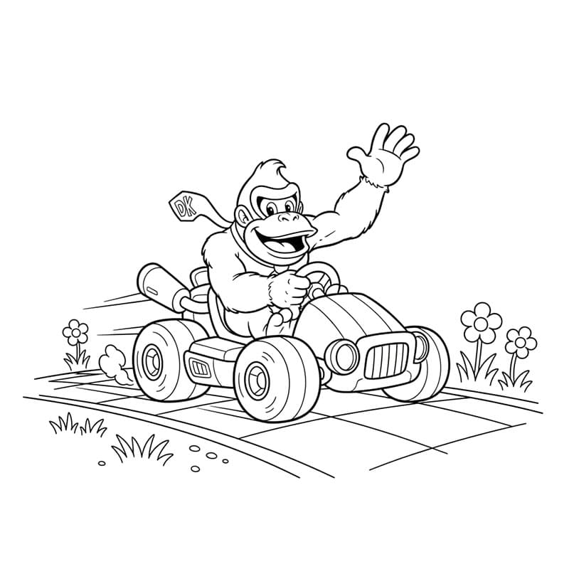 Donkey Kong a Mario Kart autóban
