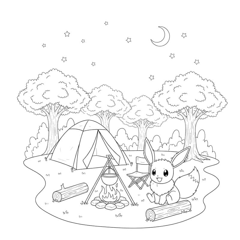 Eevee kempingezni megy