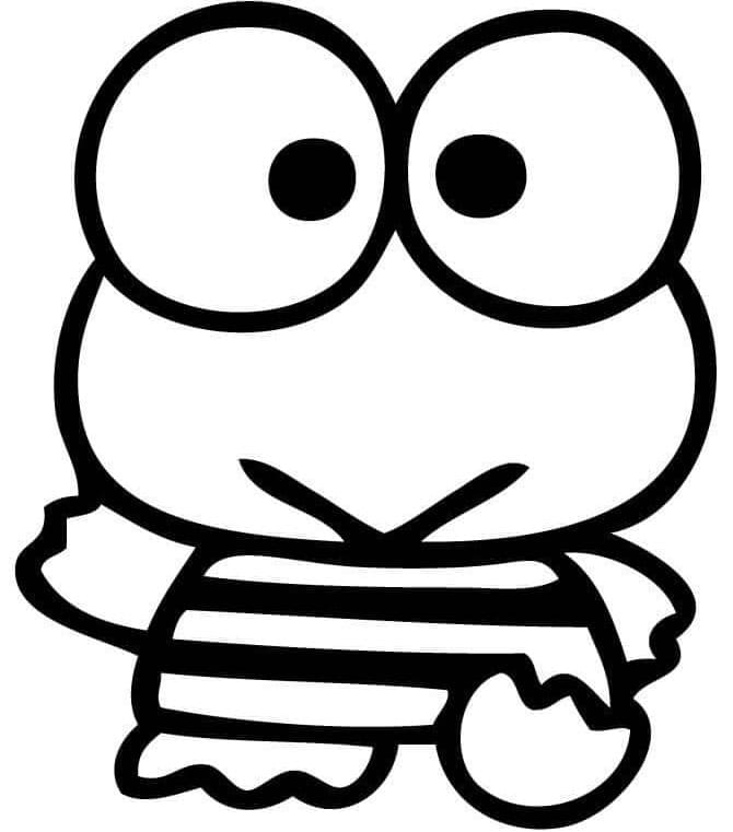 Egy nagy szemű béka csíkos pólóban