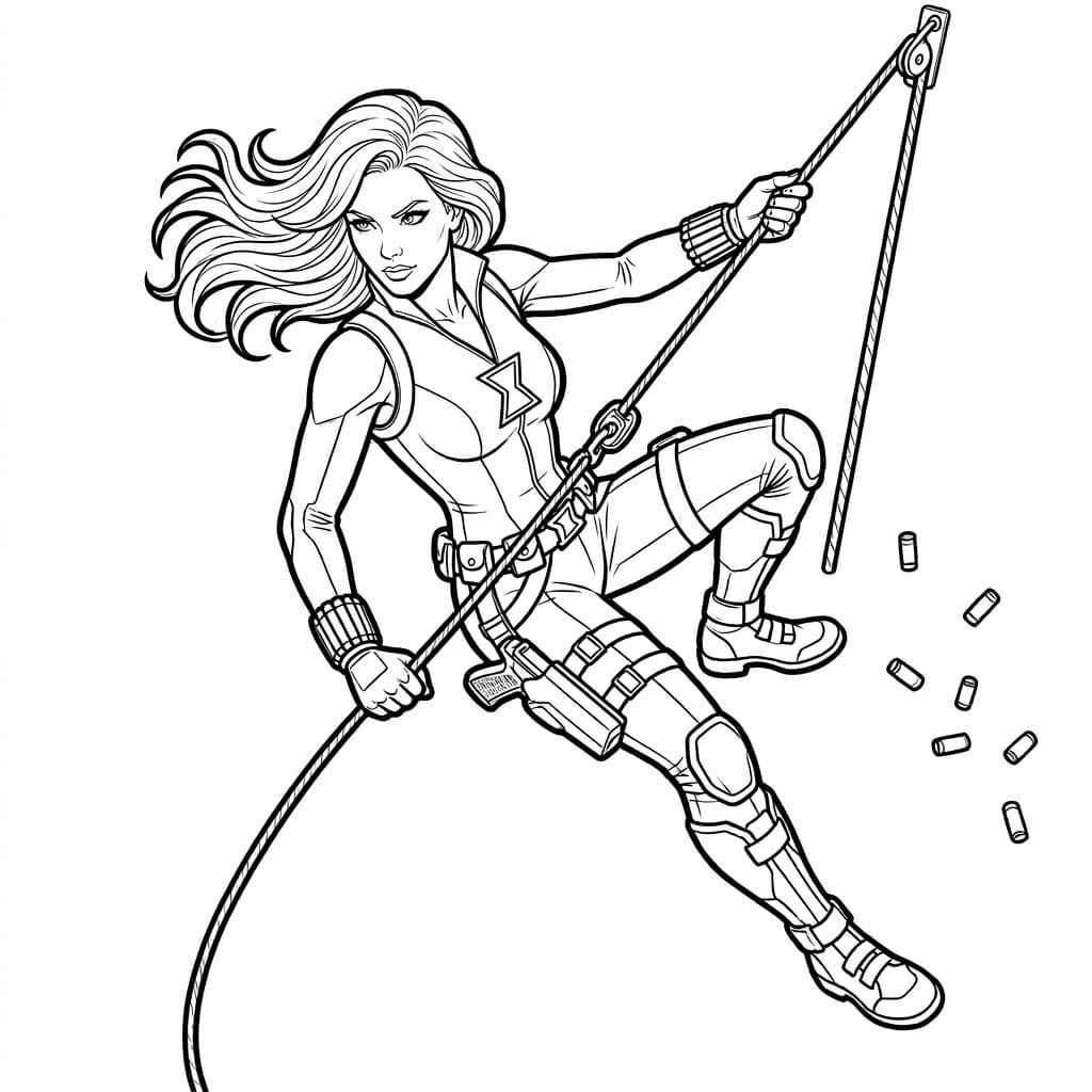 Fekete Özvegy kötélen hintázik