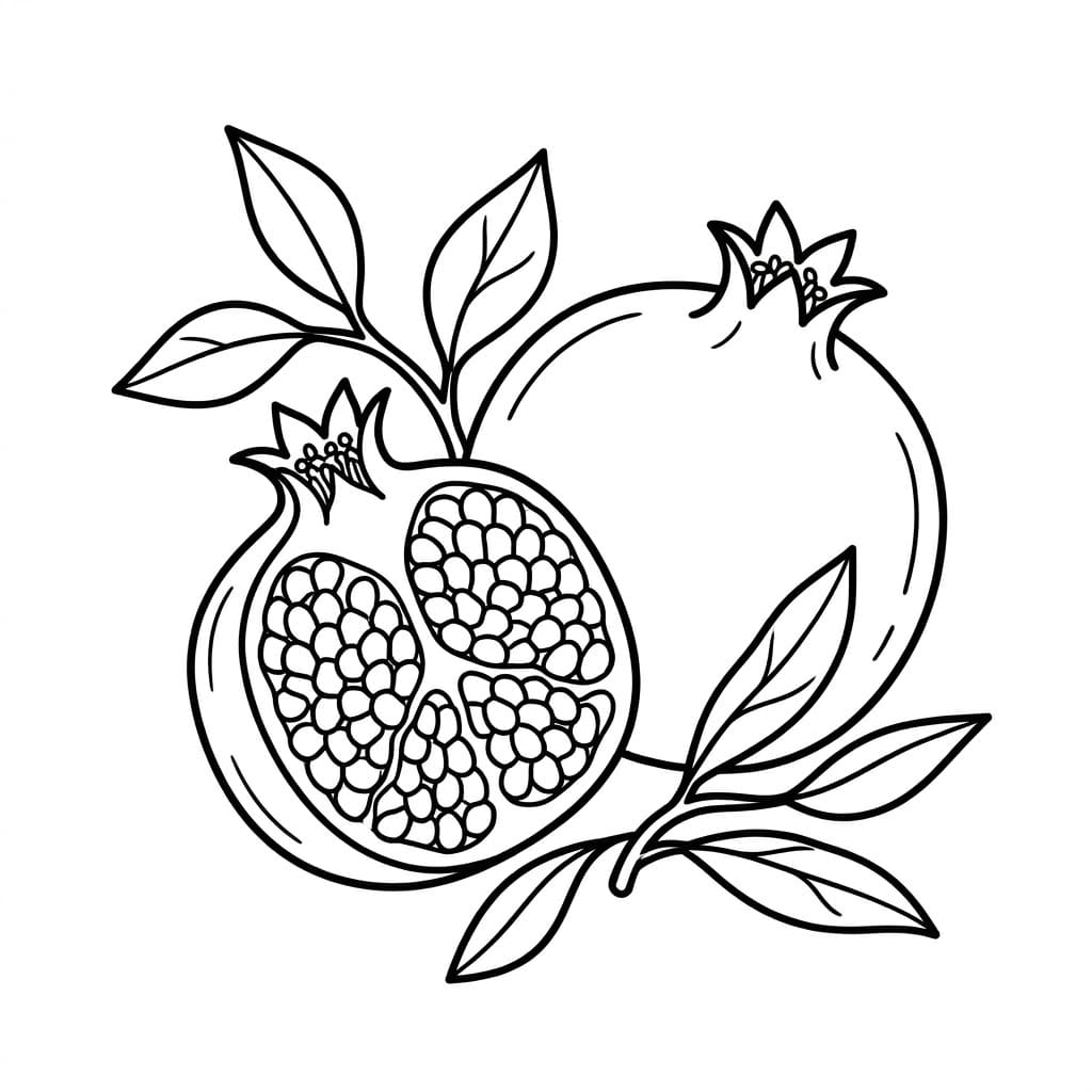 Gránátalma Levelekkel