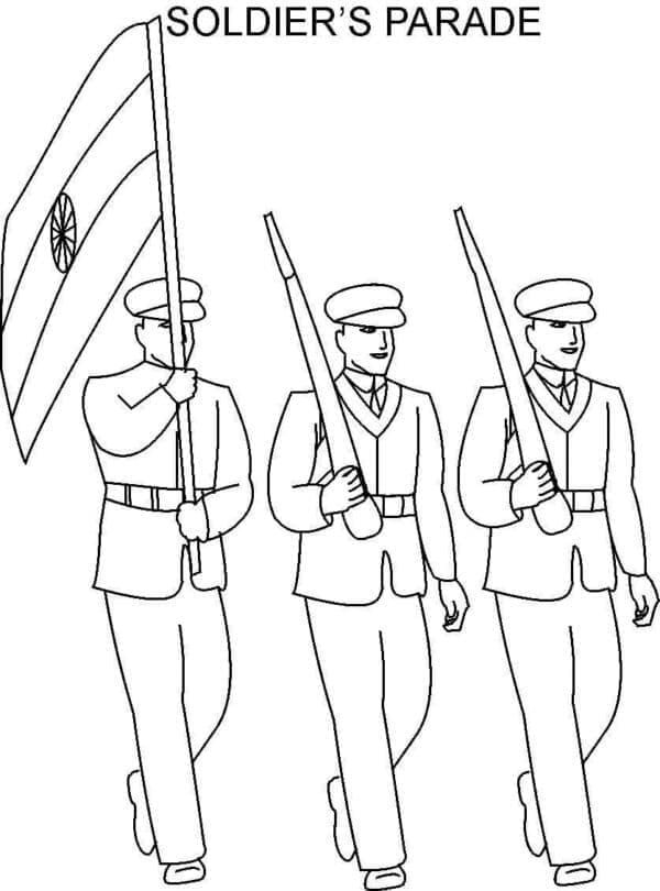 Három katona menetel