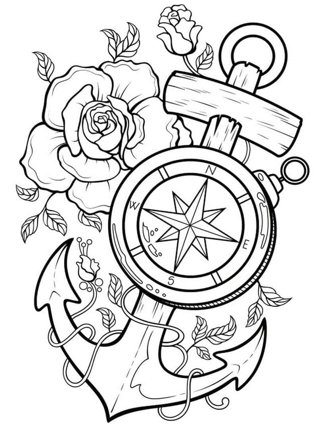 Horgony és Iránytű Tetoválás