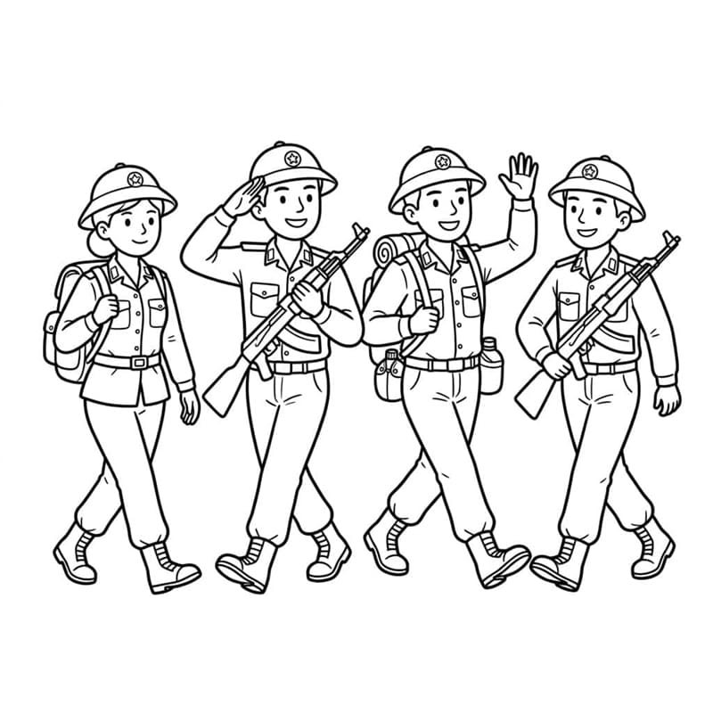 Katonák menetelés közben