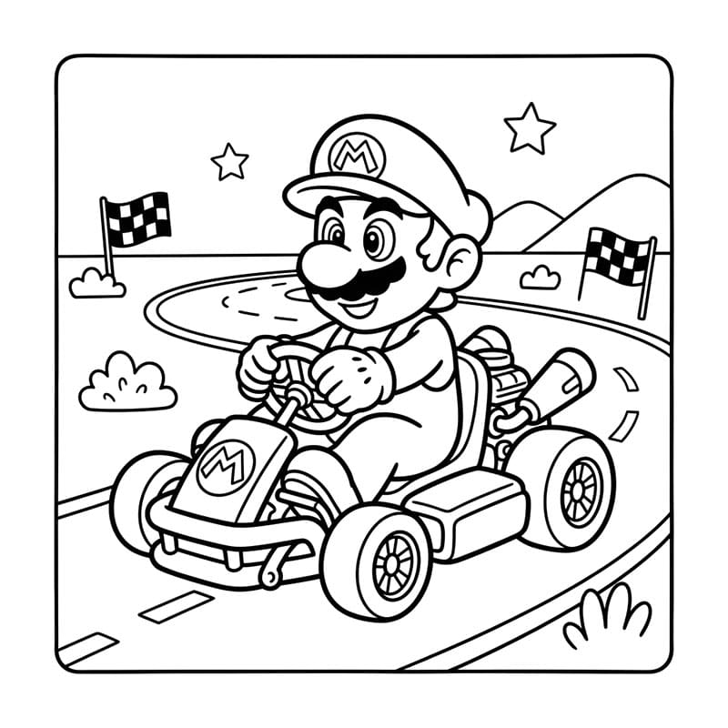 Mario Kart színezők