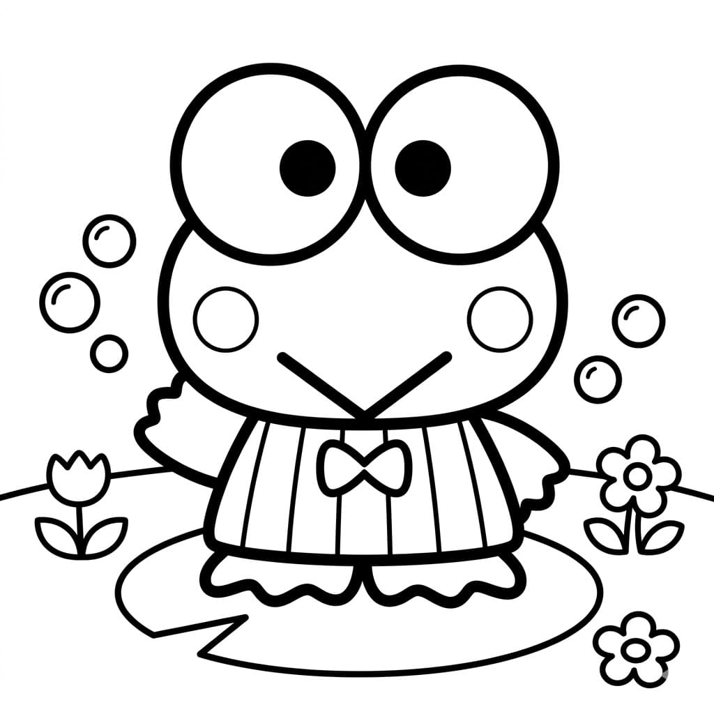 Keroppi a tóban játszik