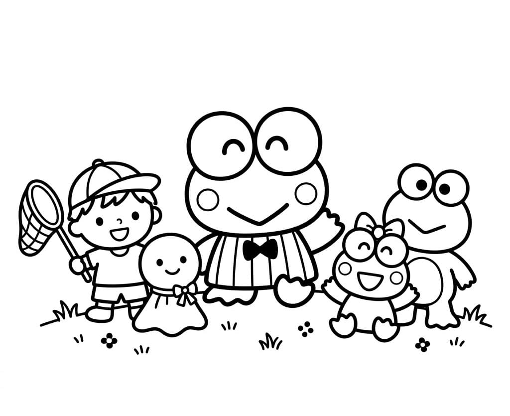 Keroppi barátokkal a mezőn