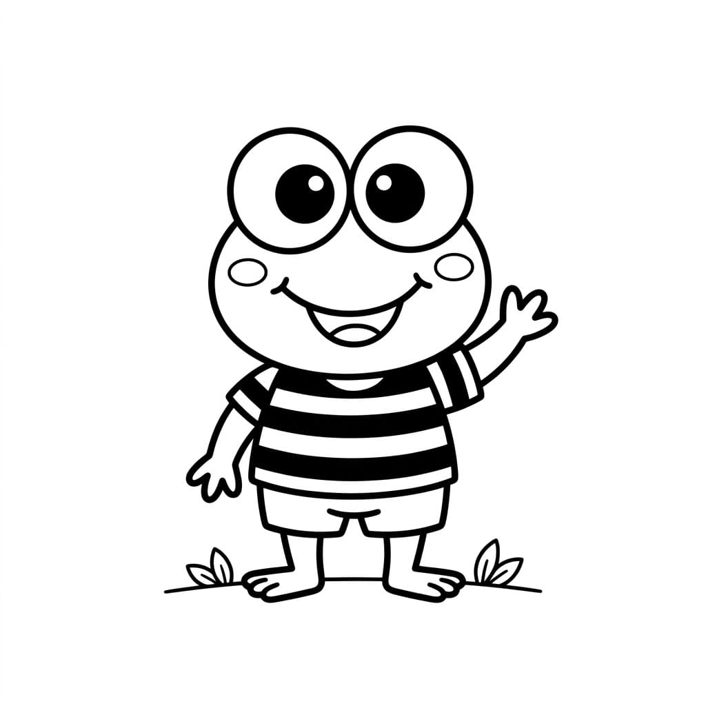 Keroppi csíkos pólóban