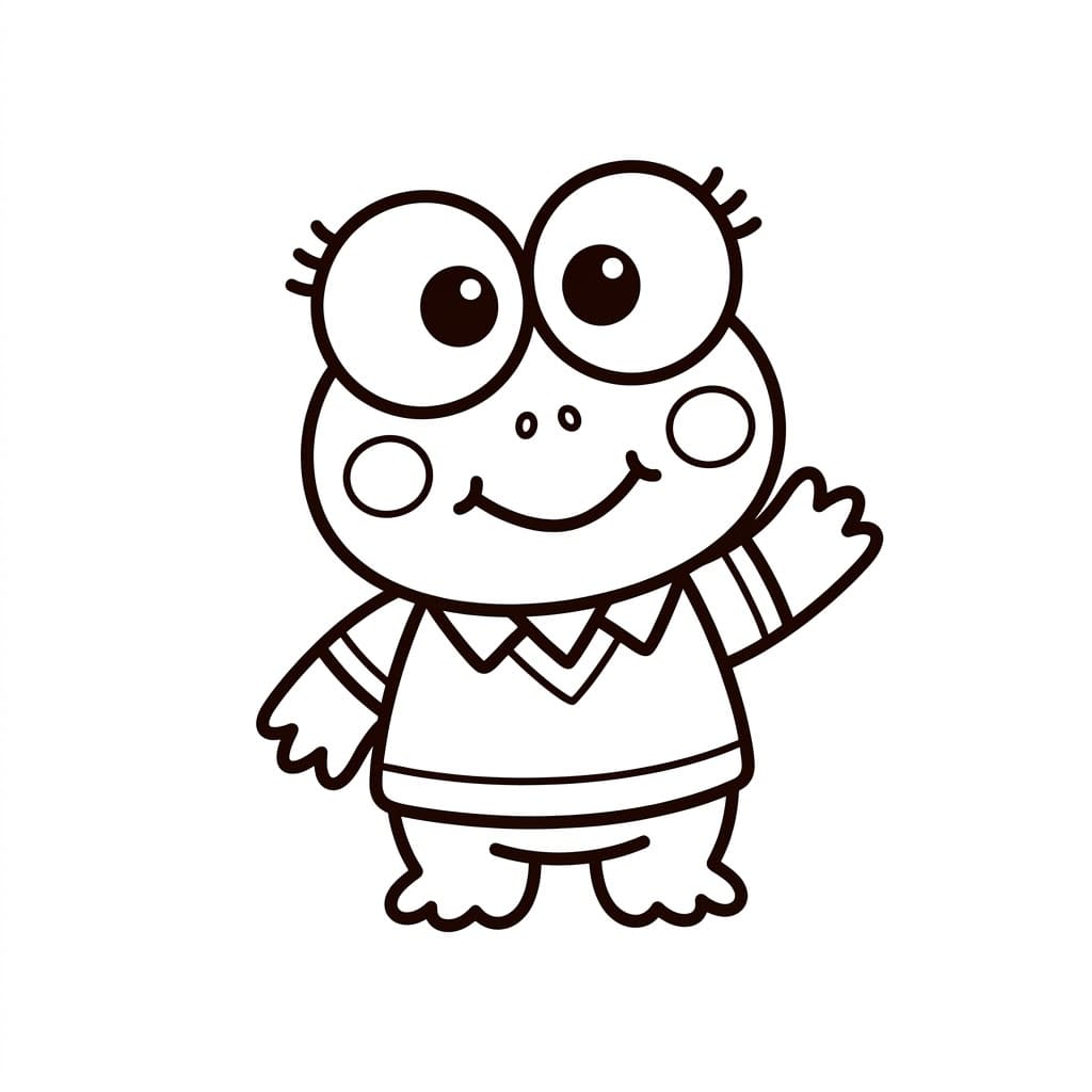 Mosolygó Keroppi barátságosan