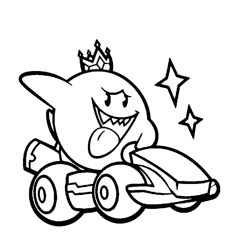 Po király Mario Kart autóval