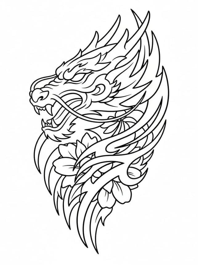Sárkányfej tetoválás