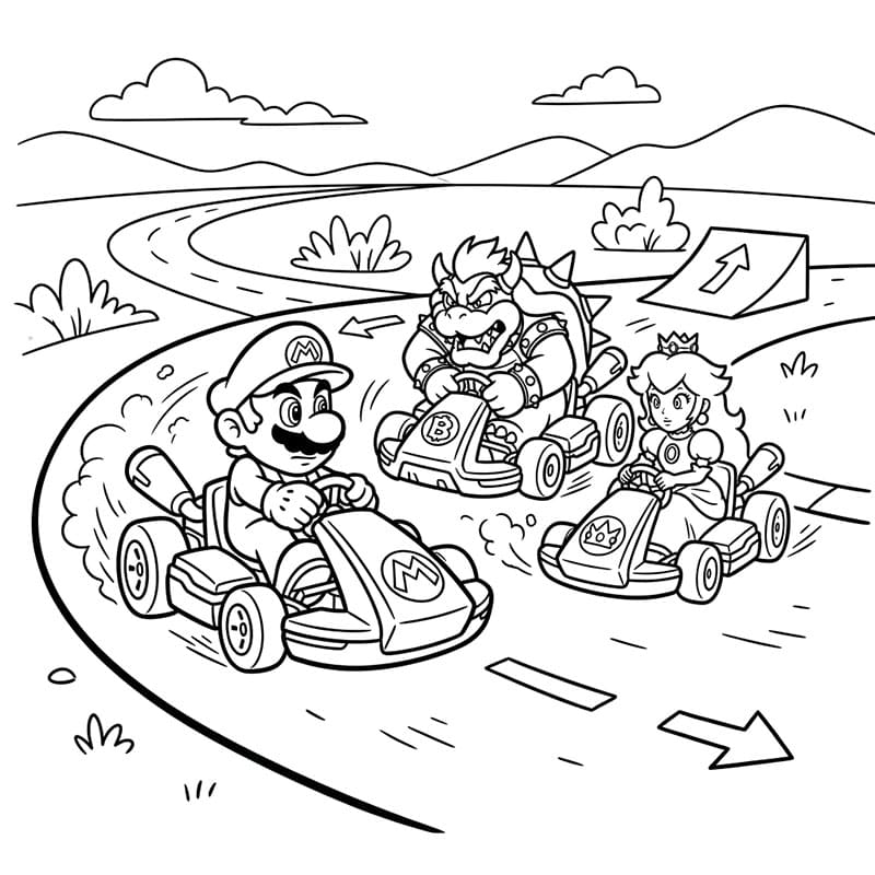 Szórakoztató Mario Kart versenyzés