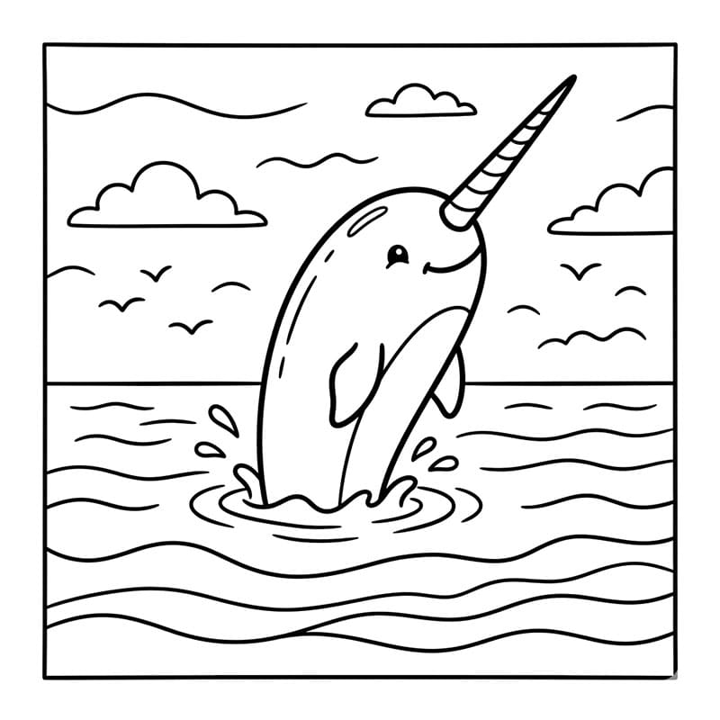 Narvál a tengeren