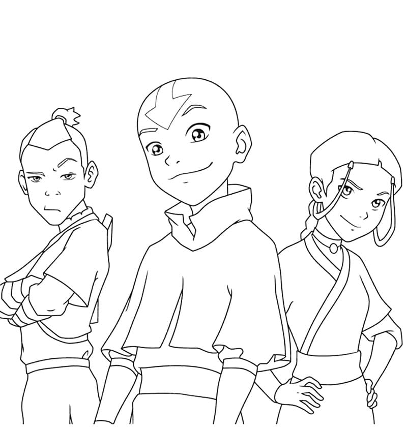Sokka, Aang és Katara
