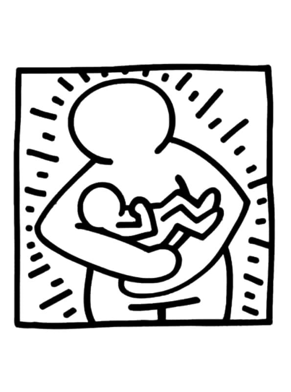Anya és gyermek, Keith Haring