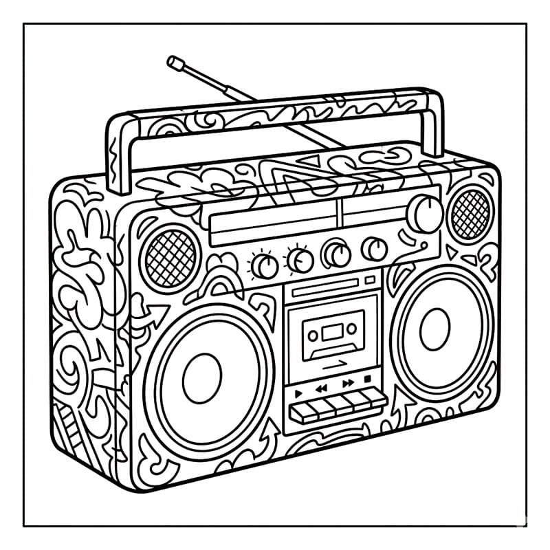 Graffiti boombox illusztráció