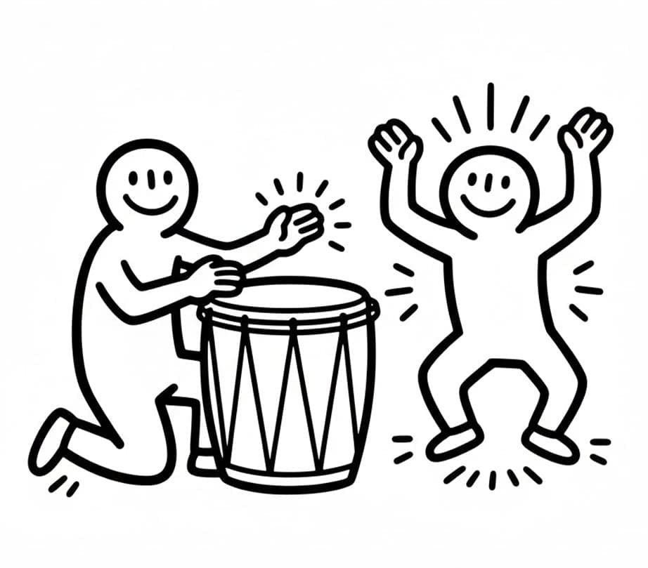 Keith Haring boldog