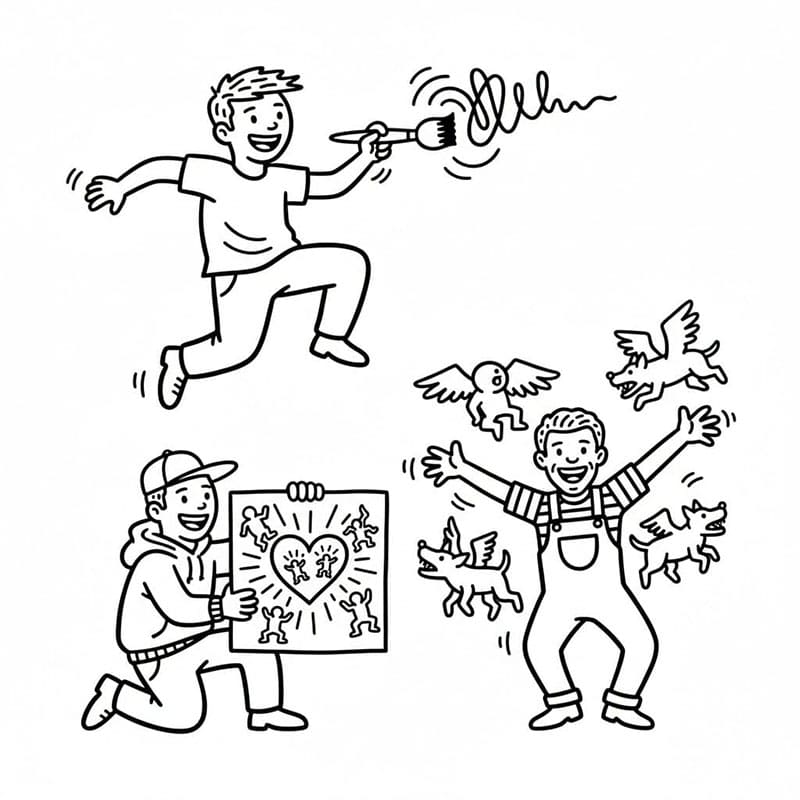 Keith Haring ingyenesen nyomtatható
