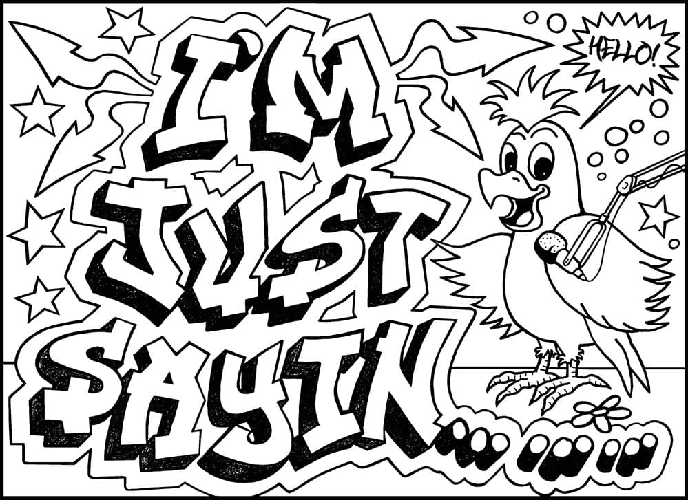 Klassz graffiti papagájjal