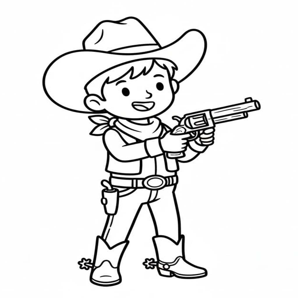 Cowboy ingyenesen nyomtatható egyszerű