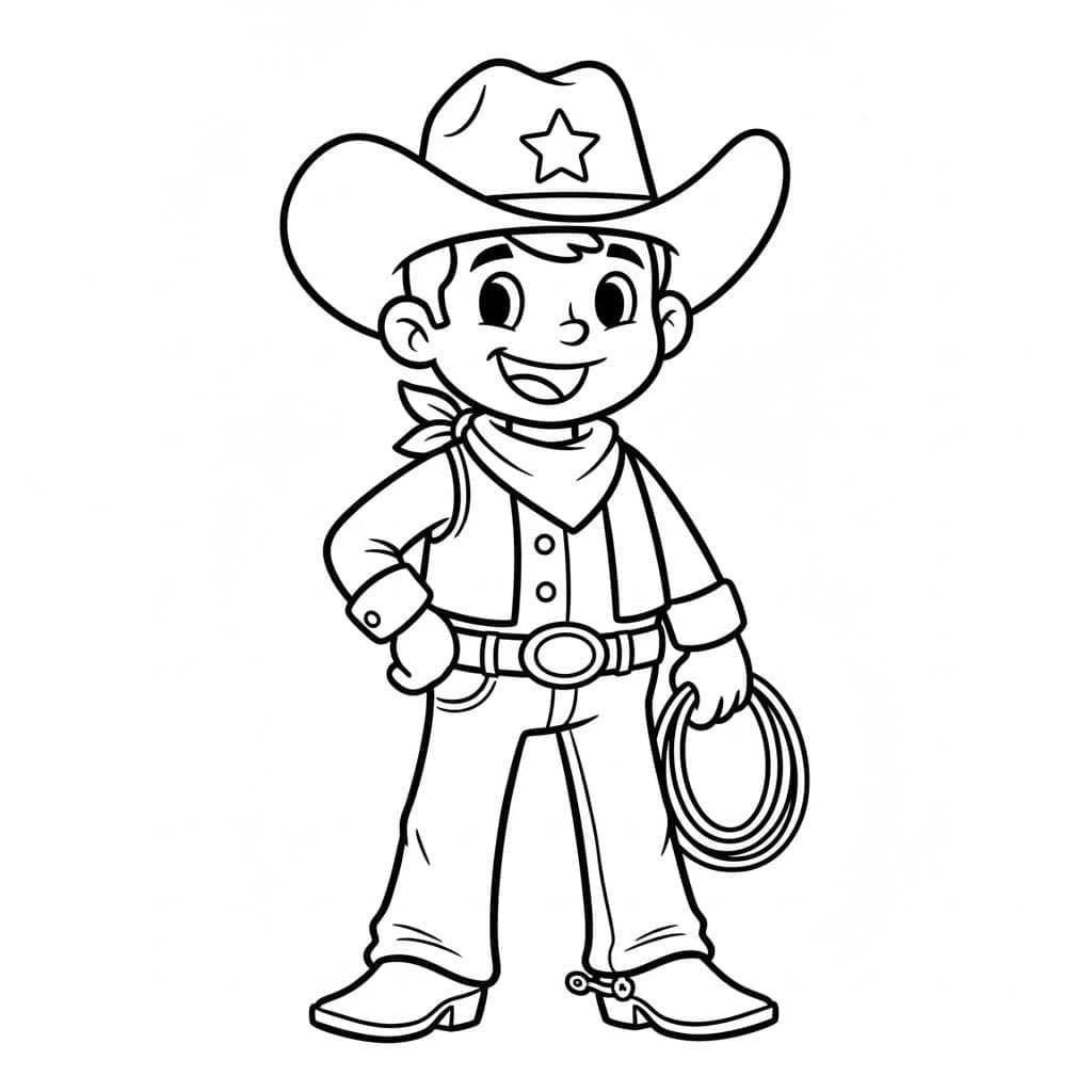 Döntetlen Cowboy ingyenesen nyomtatható egyszerű