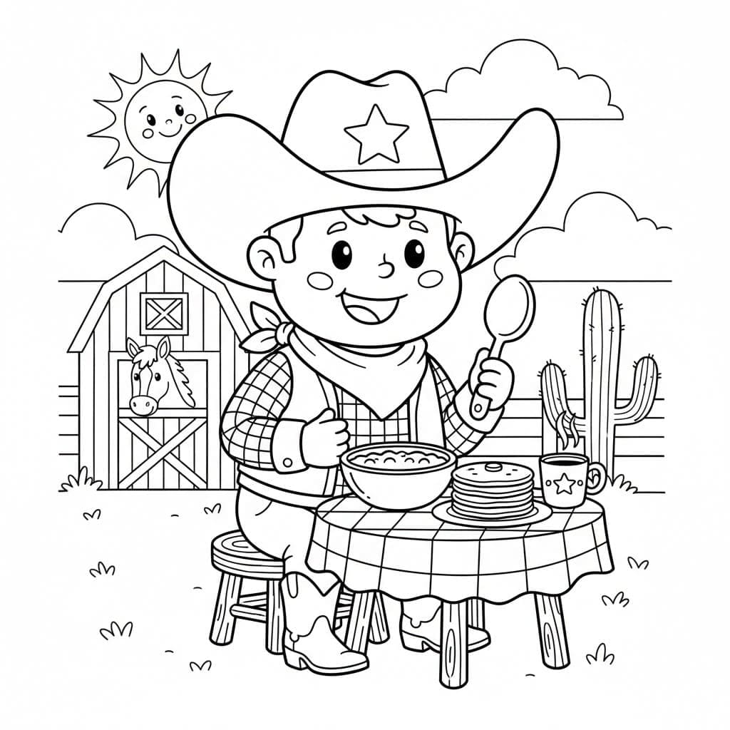 Döntetlen Cowboy nyomtatható alapvető