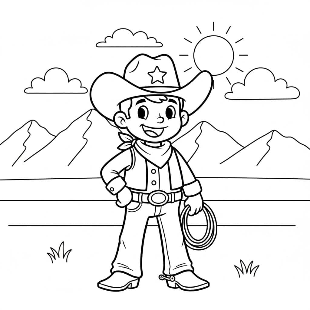 Döntetlen Cowboy nyomtatható egyszerű