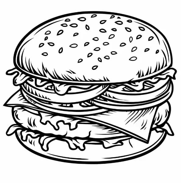 Döntetlen Hamburger ingyenesen nyomtatható egyszerű
