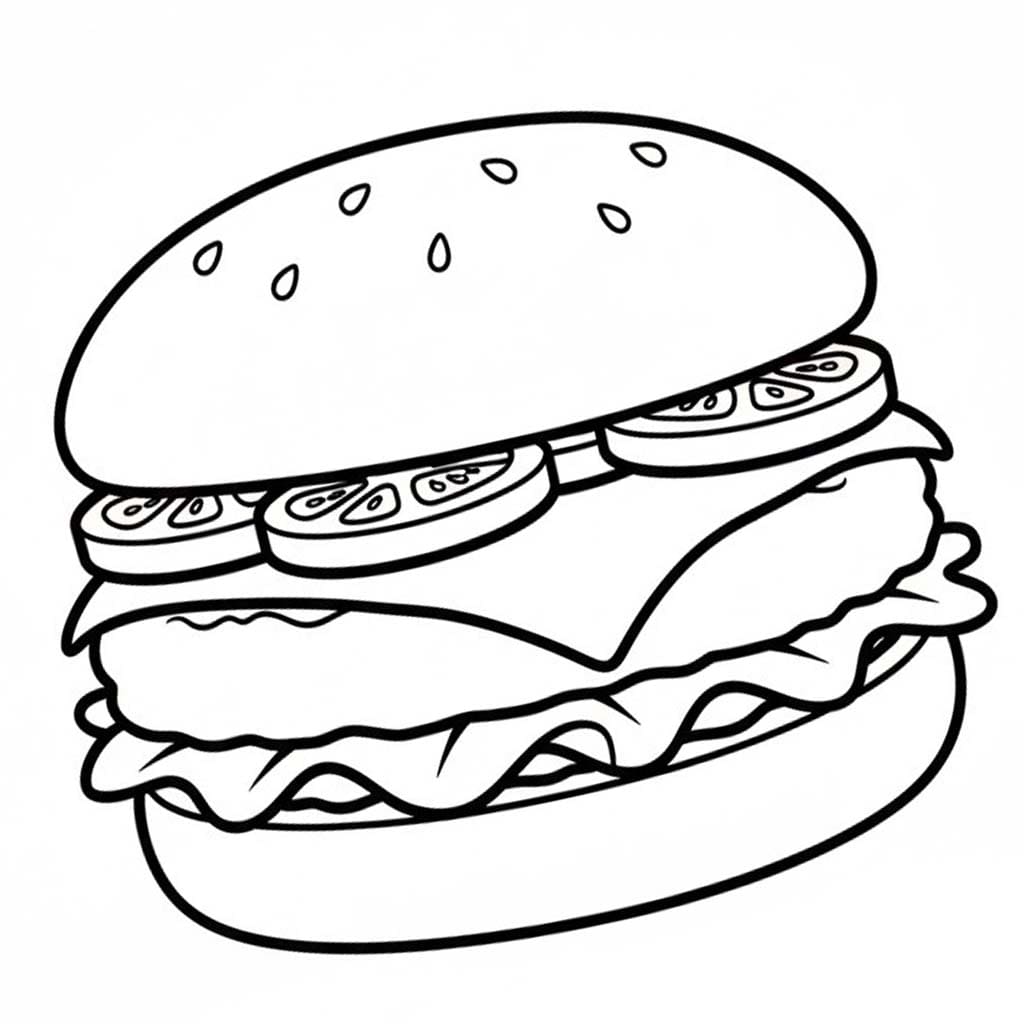 Döntetlen Hamburger nyomtatható alapvető