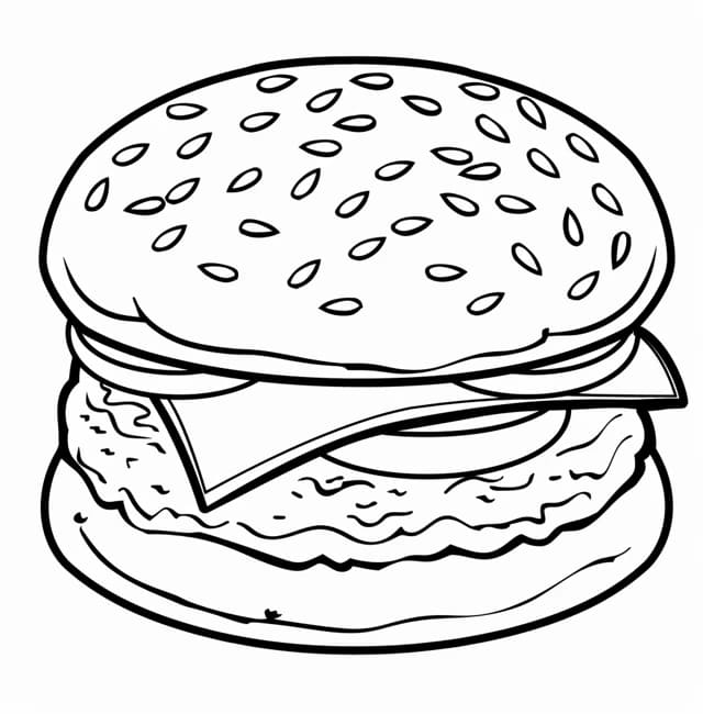 Döntetlen Hamburger nyomtatható egyszerű