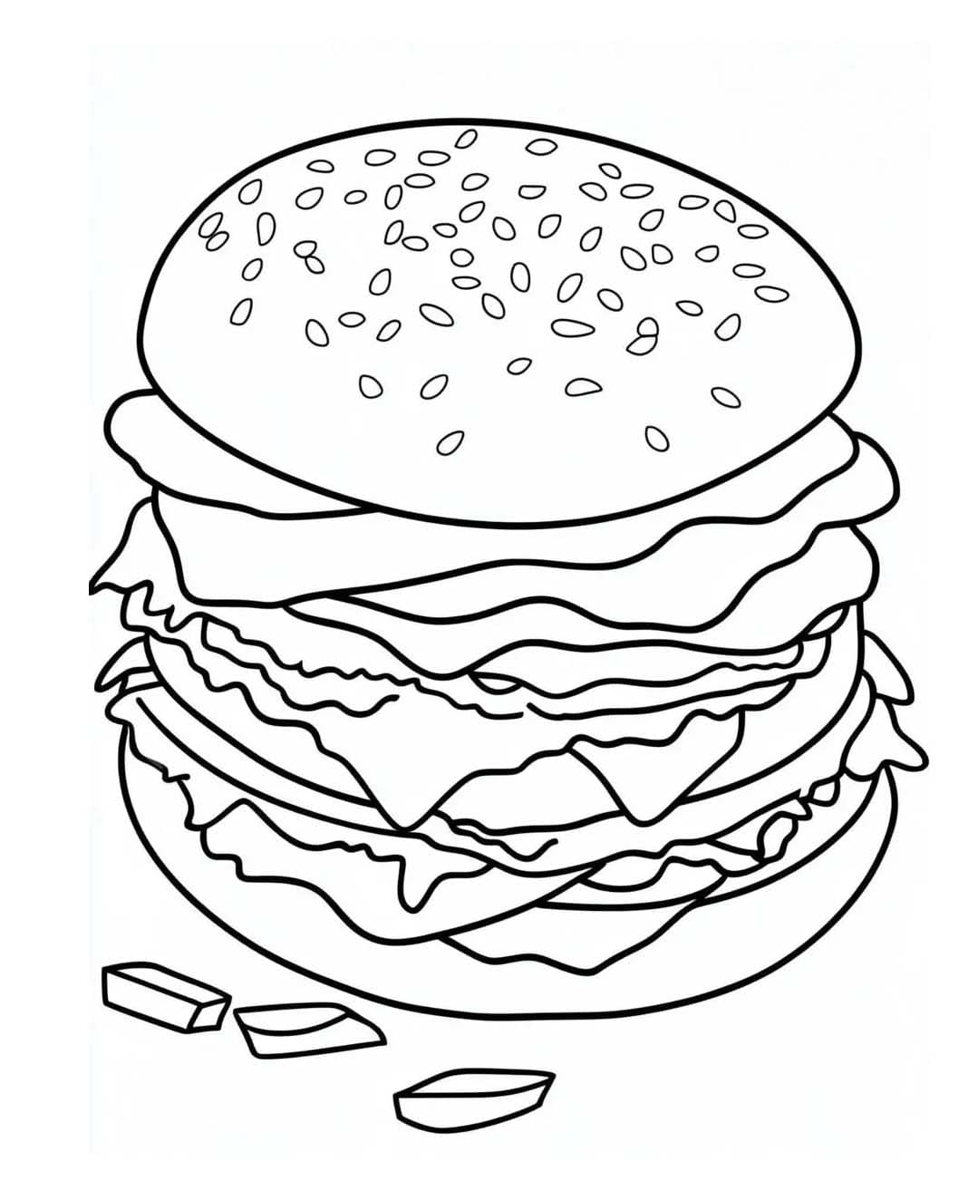 Döntetlen Hamburger nyomtatható gyerekeknek