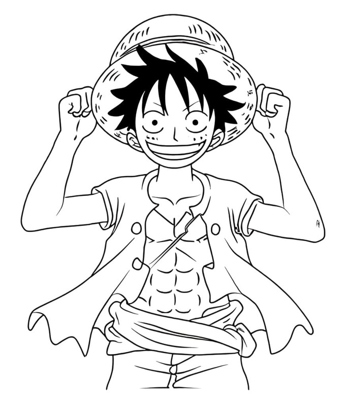 Döntetlen Luffy ingyenesen nyomtatható egyszerű