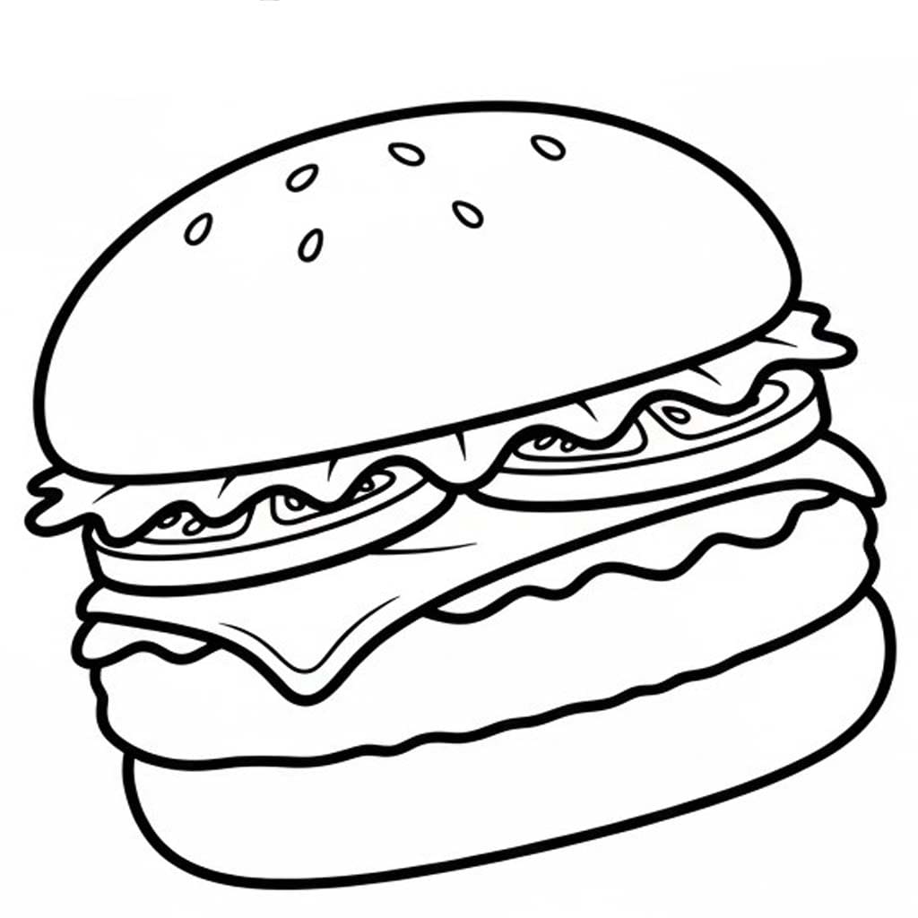 Hamburger ingyenesen nyomtatható egyszerű