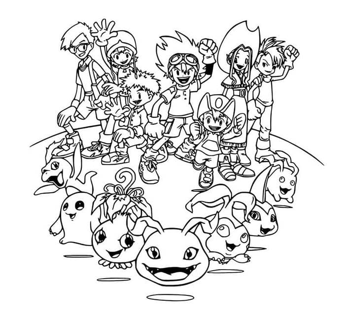 Digimon színezők