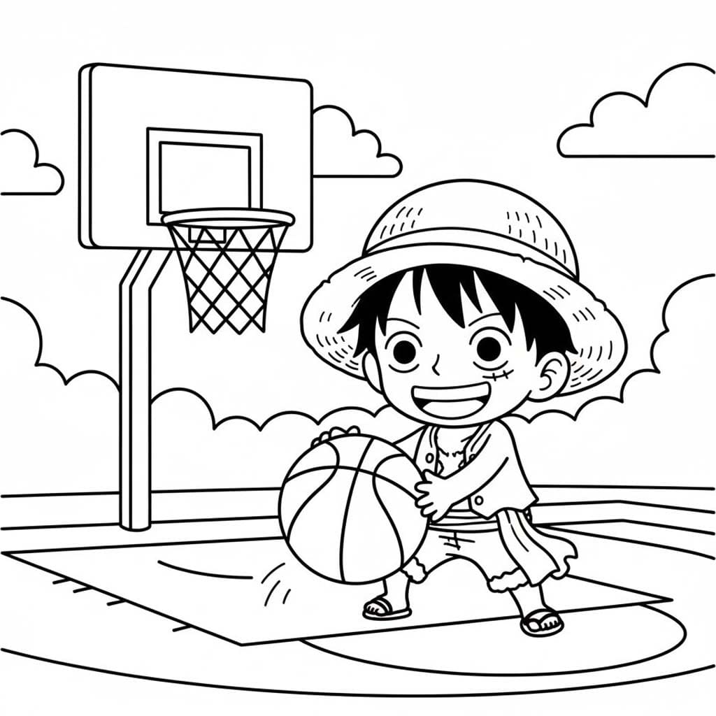 Luffy ingyenesen nyomtatható egyszerű