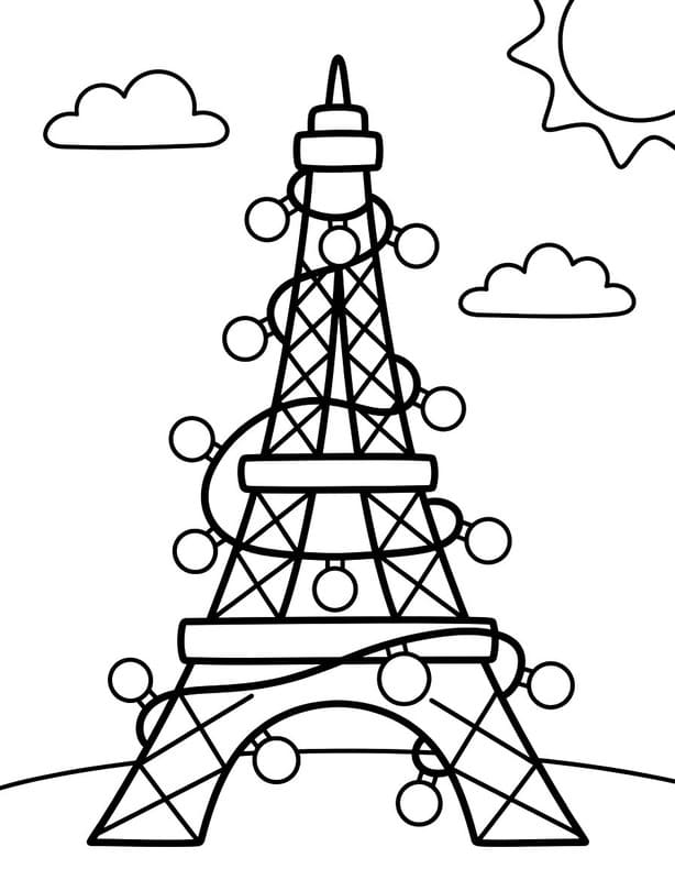 Döntetlen Eiffel Torony ingyenesen nyomtatható egyszerű