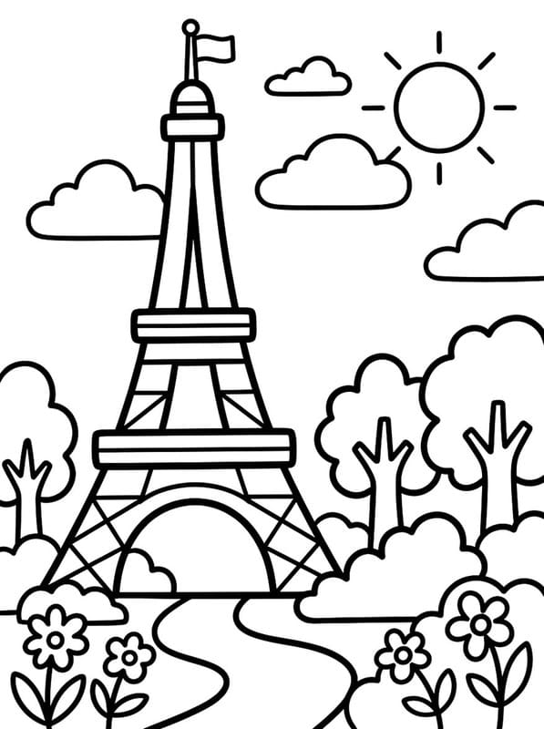 Döntetlen Eiffel Torony ingyenesen nyomtatható könnyen