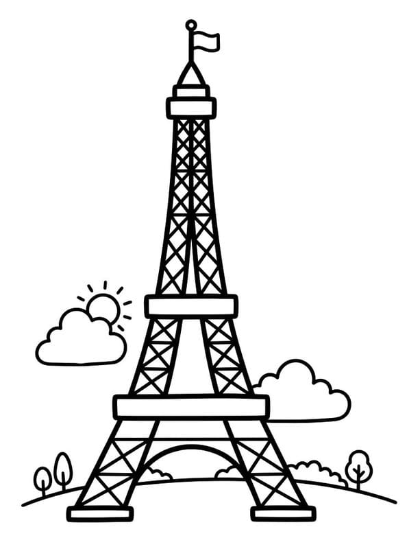 Döntetlen Eiffel Torony nyomtatható alapvető